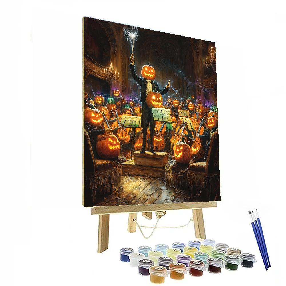 Halloween Orchestra Of Living Pumpkins DIY paint by numbers