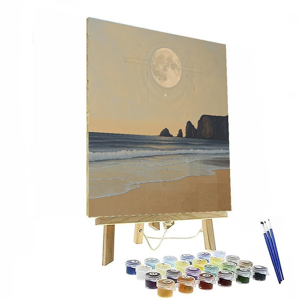 Leonardo Da Vinci Inspired Lunar Tidal Study Paint by numbers kits
