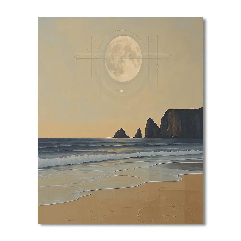 Leonardo Da Vinci Inspired Lunar Tidal Study Paint by numbers kits