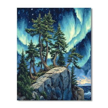 Michelangelo Inspired Aurora Pine Bastion Number painting