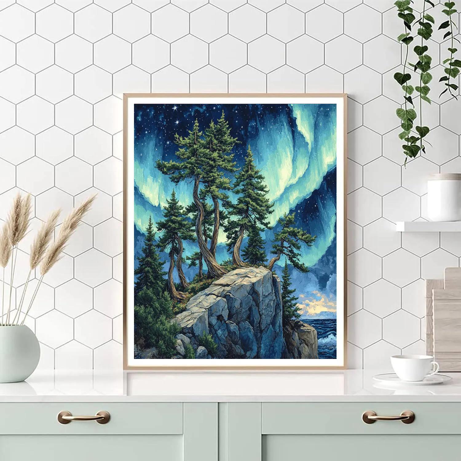 Michelangelo Inspired Aurora Pine Bastion Number painting