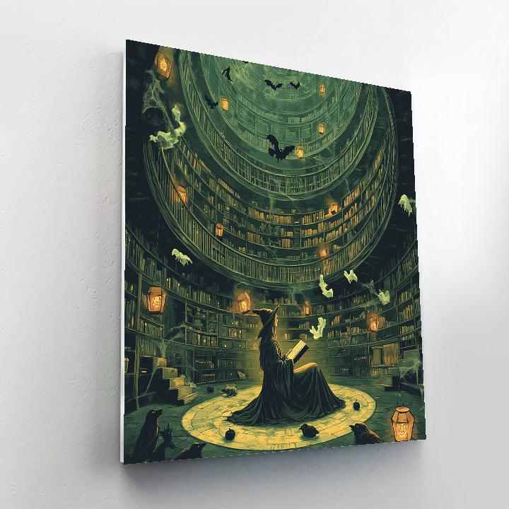 Witchs Library Of Lanterns Haunted paint by numbers