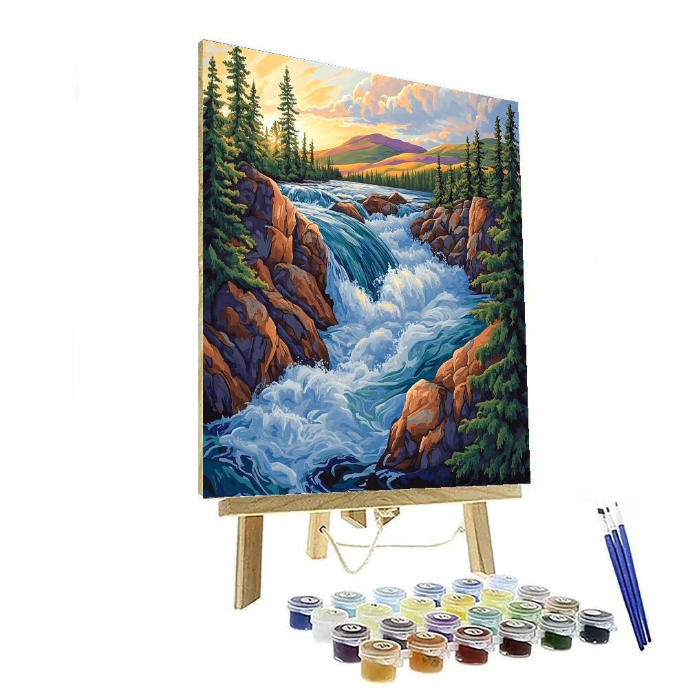 A.Y. Jackson Inspired Northern Shield Rapids paint by number