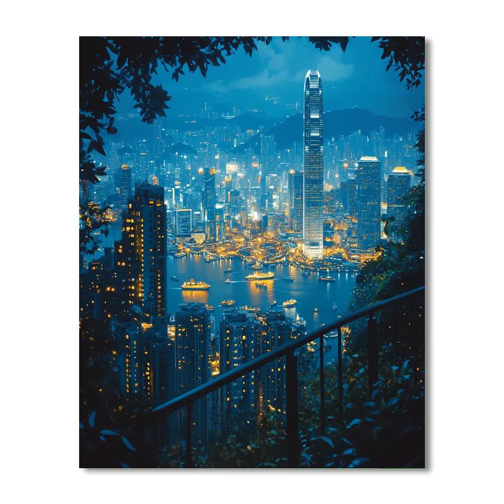 Skyline From Victoria Peak Hong Kong China Paint by numbers kits