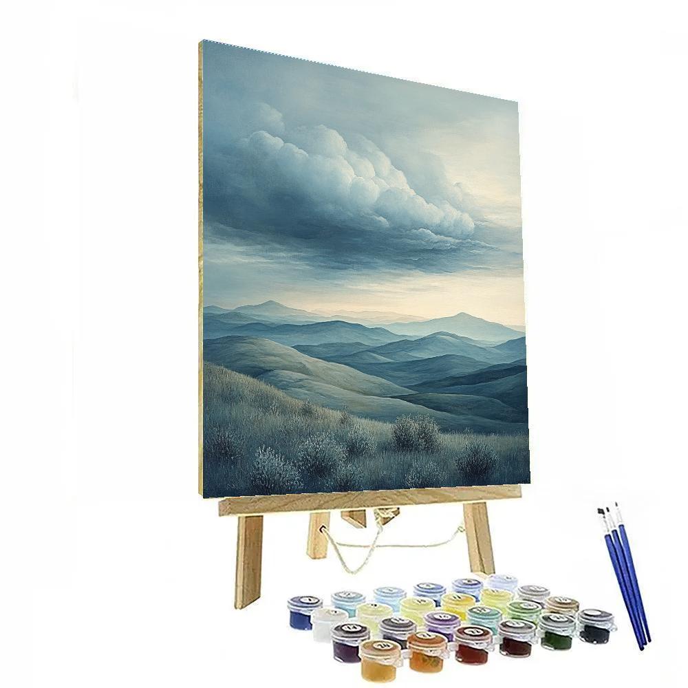 Leonardo Da Vinci Inspired Storm Over Quiet Hills painting number kit