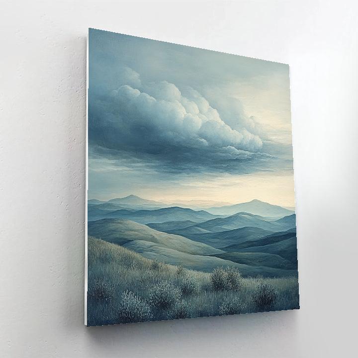 Leonardo Da Vinci Inspired Storm Over Quiet Hills painting number kit