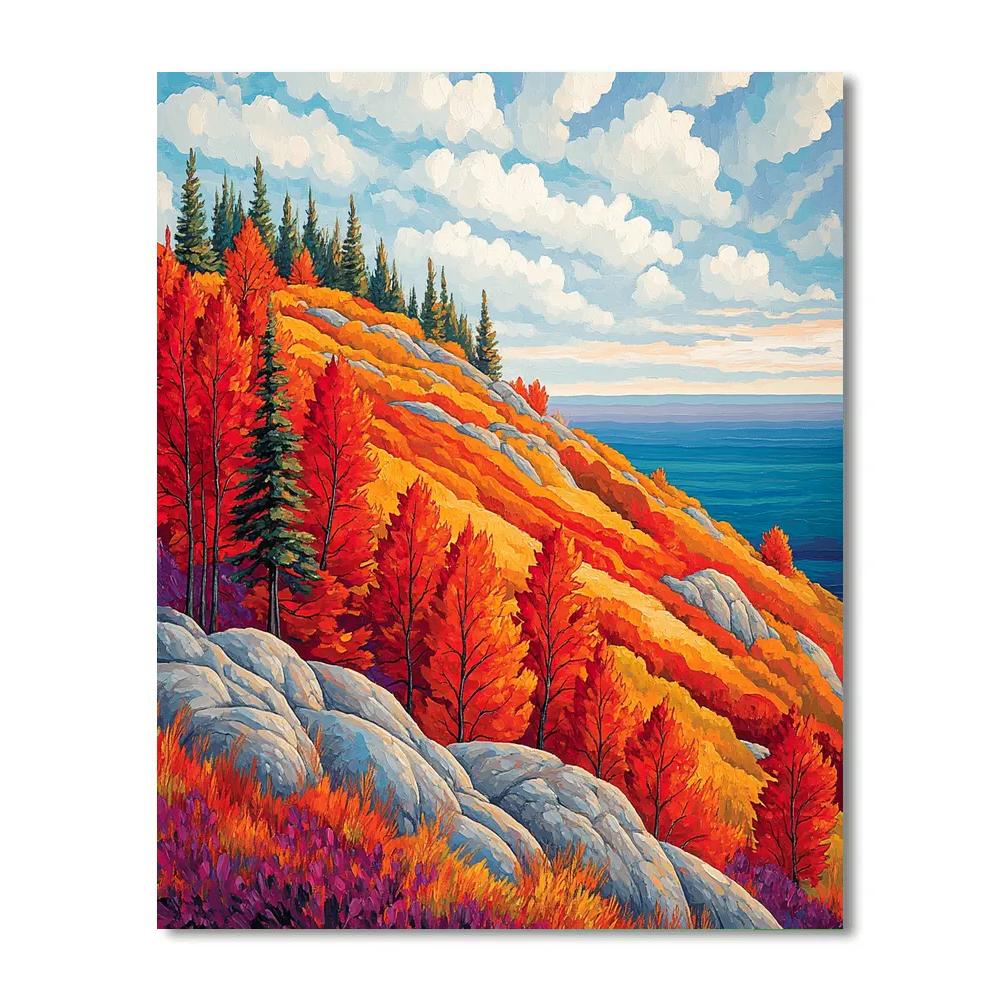 A.Y. Jackson Inspired Algoma Autumn Ridge Numbered painting kits