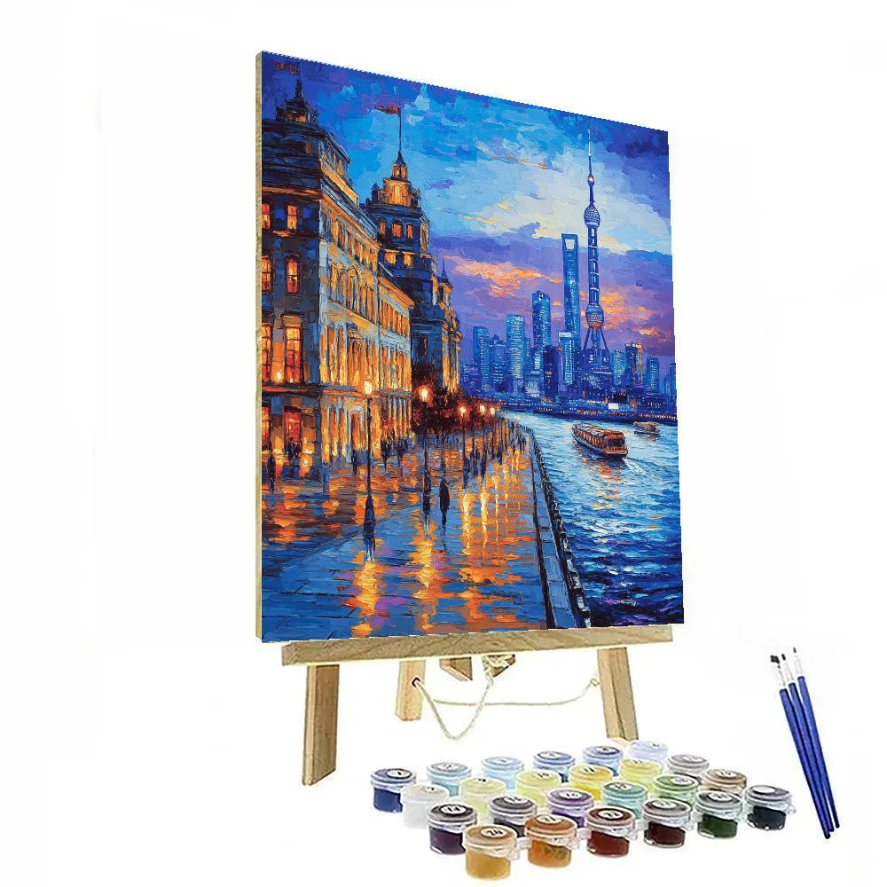 Evening At The Bund Shanghai China paint by number