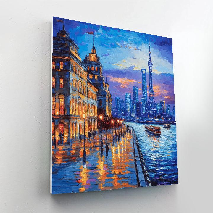 Evening At The Bund Shanghai China paint by number