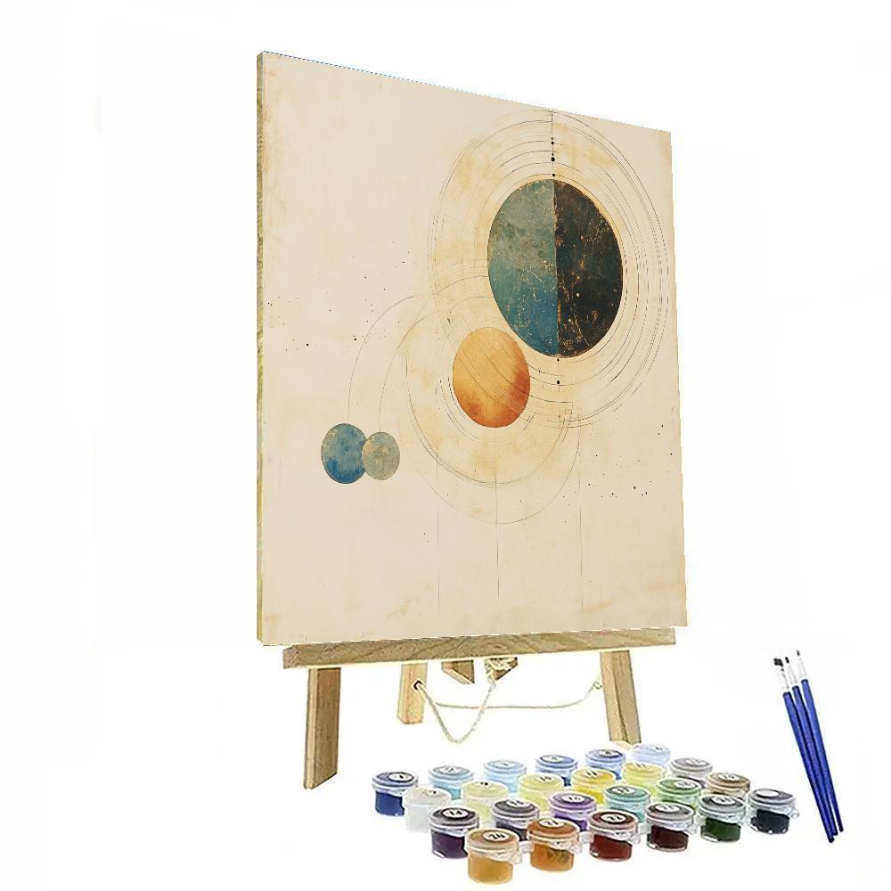 Leonardo Da Vinci Inspired Celestial Orbit Map Paint by numbers art
