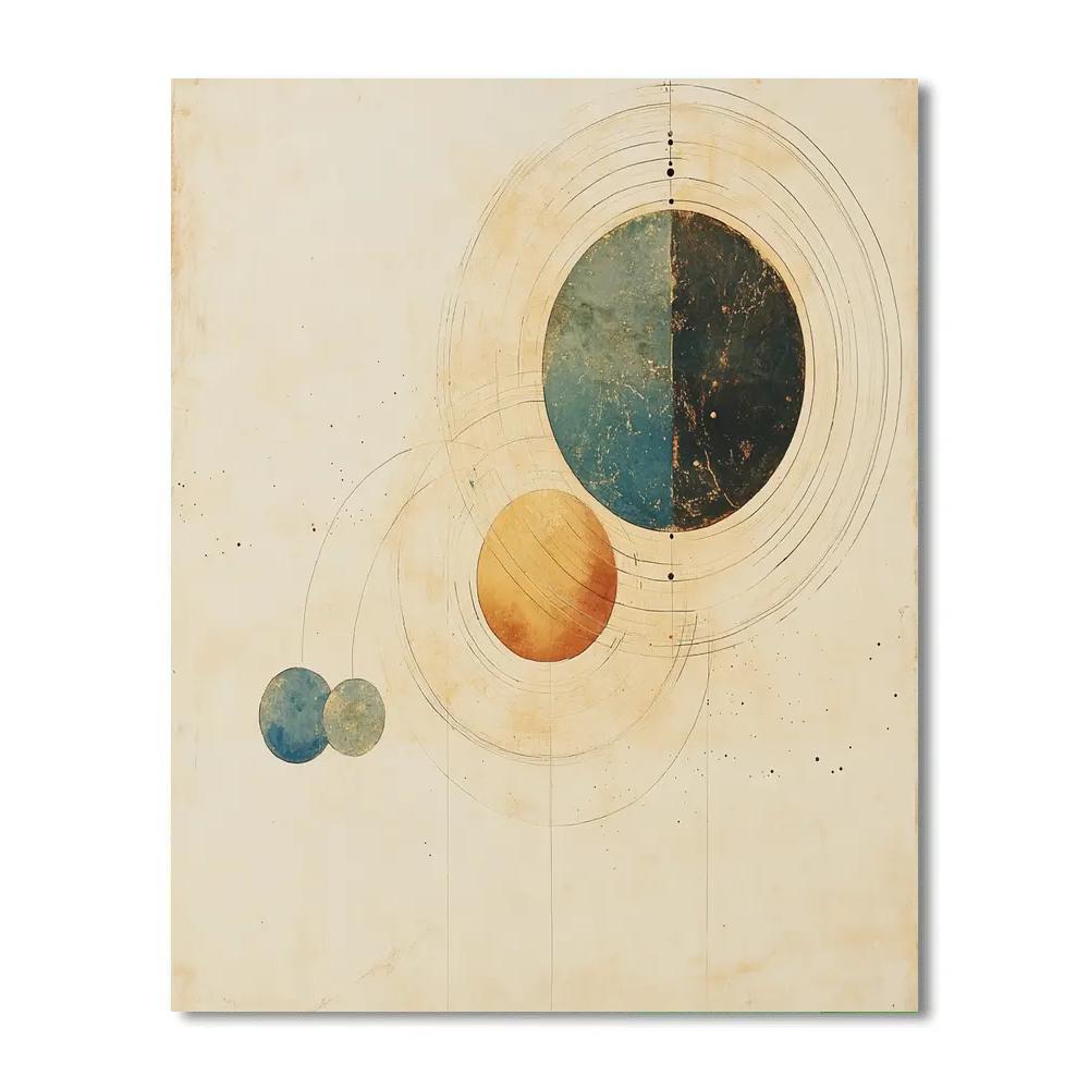 Leonardo Da Vinci Inspired Celestial Orbit Map Paint by numbers art