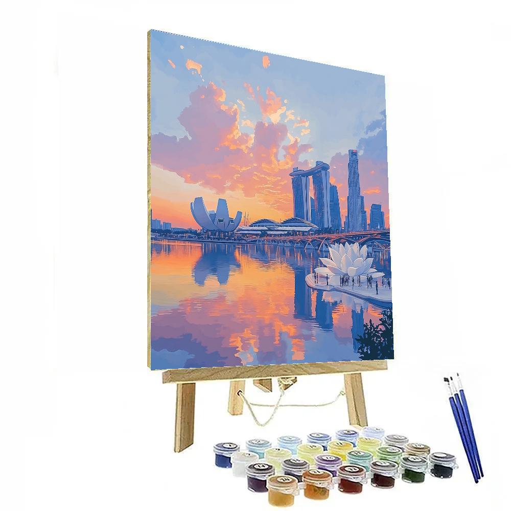 Sunrise Over Marina Bay Singapore paint by color