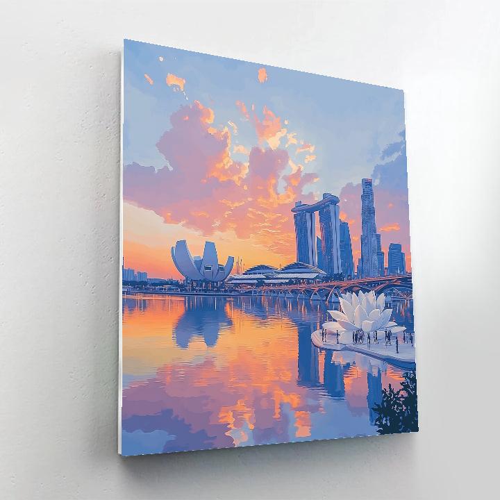 Sunrise Over Marina Bay Singapore paint by color