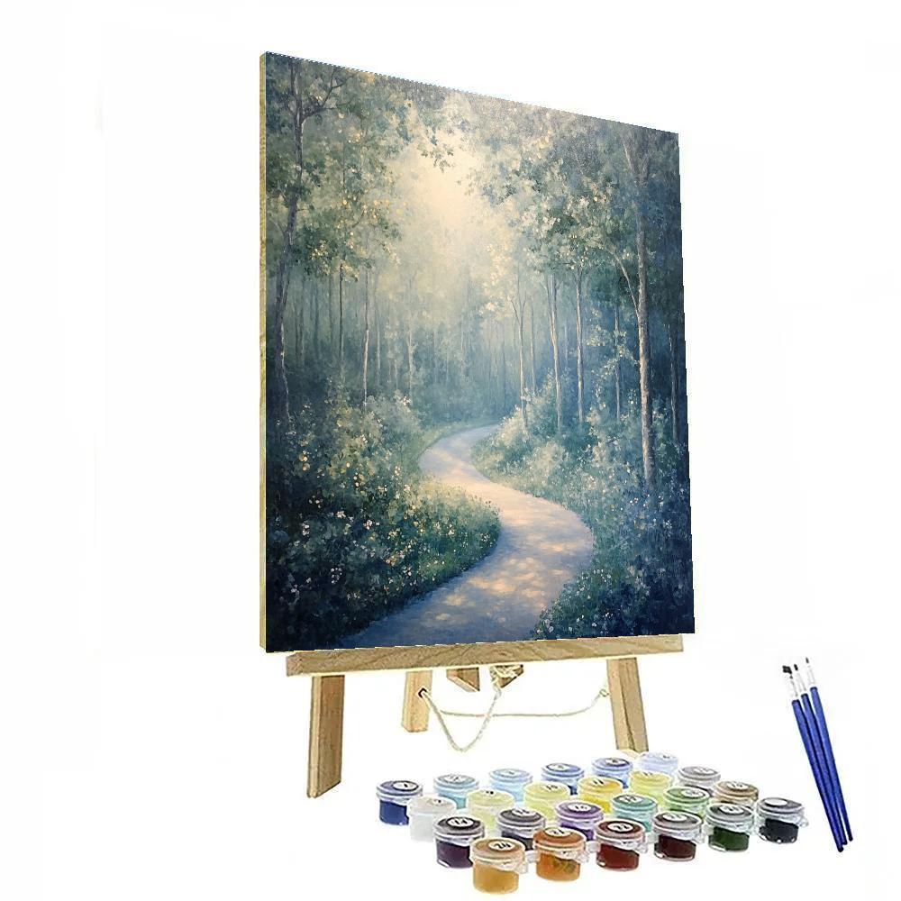 Monet Inspired Misty Forest Path DIY paint by numbers