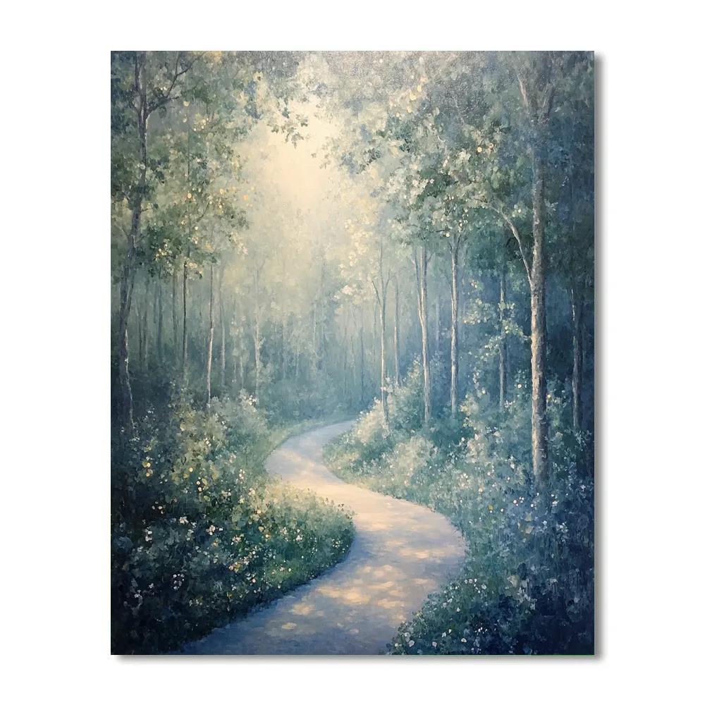Monet Inspired Misty Forest Path DIY paint by numbers