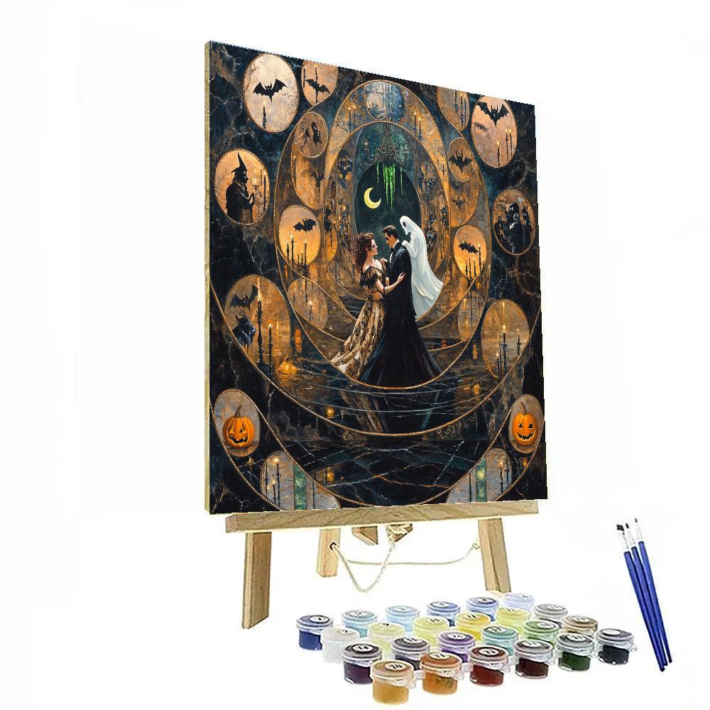 Masquerade In A Halloween Mirror Hall paint by numbers