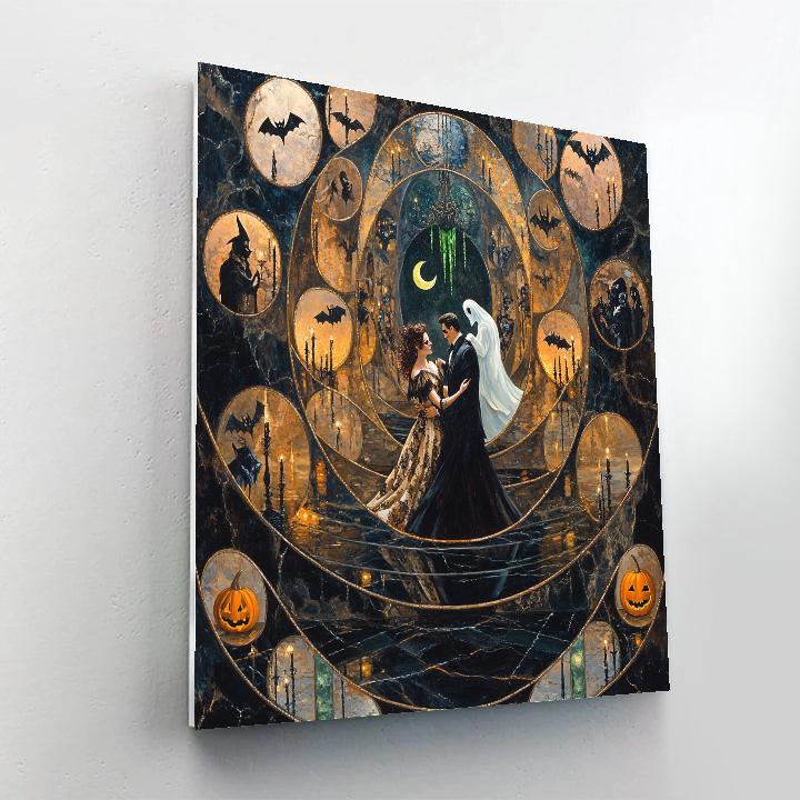 Masquerade In A Halloween Mirror Hall paint by numbers