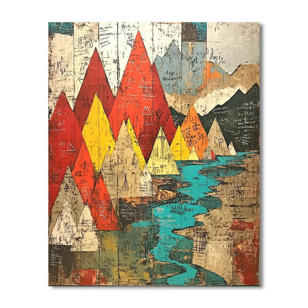 Jean-Michel Basquiat Inspired Eruption Of Inner Landscapes painting number kit