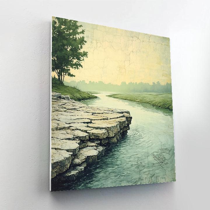 Leonardo Da Vinci Inspired River Source Study Number painting
