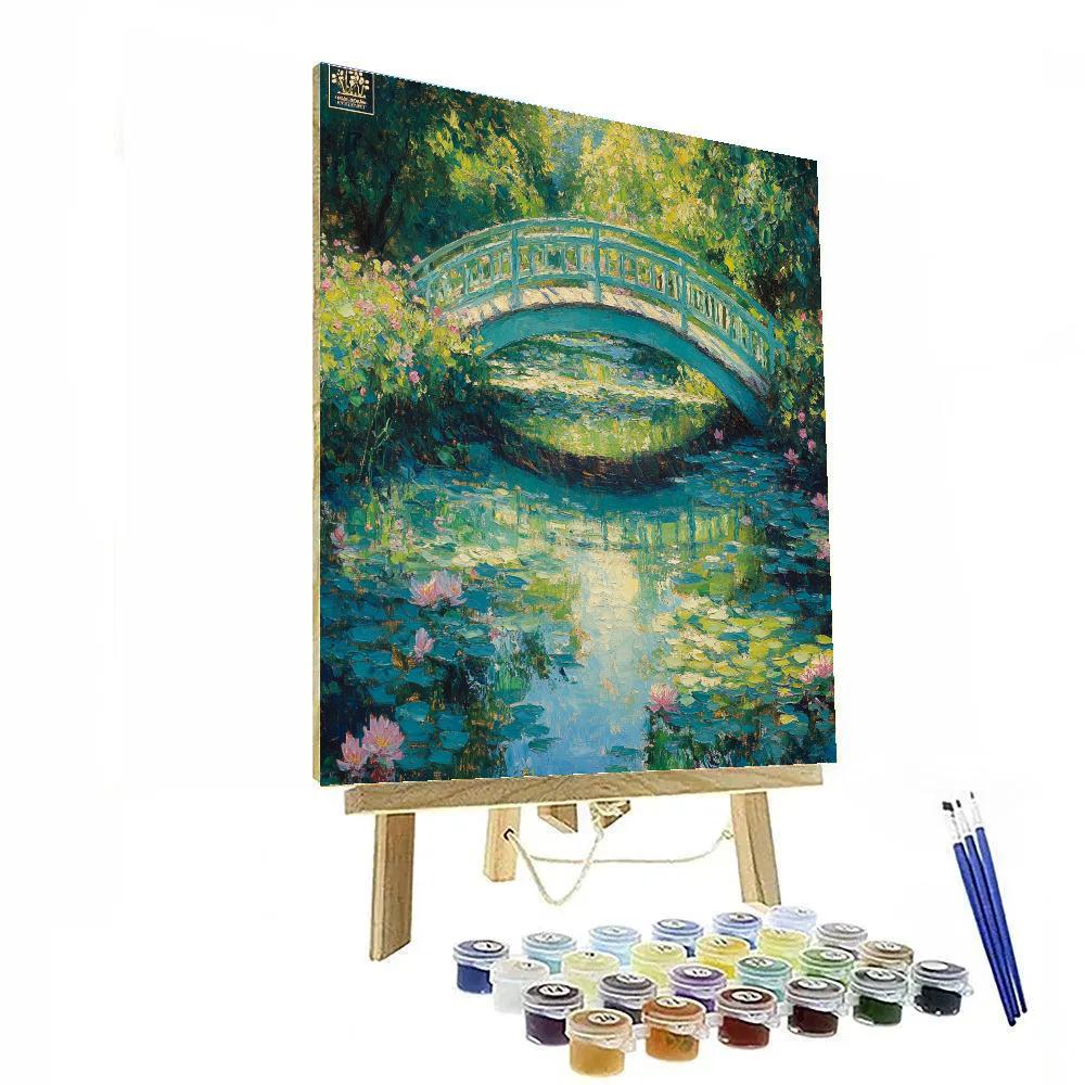 Claude Monet Inspired Giverny Japanese Bridge In Summer Haze Painting by numbers kit