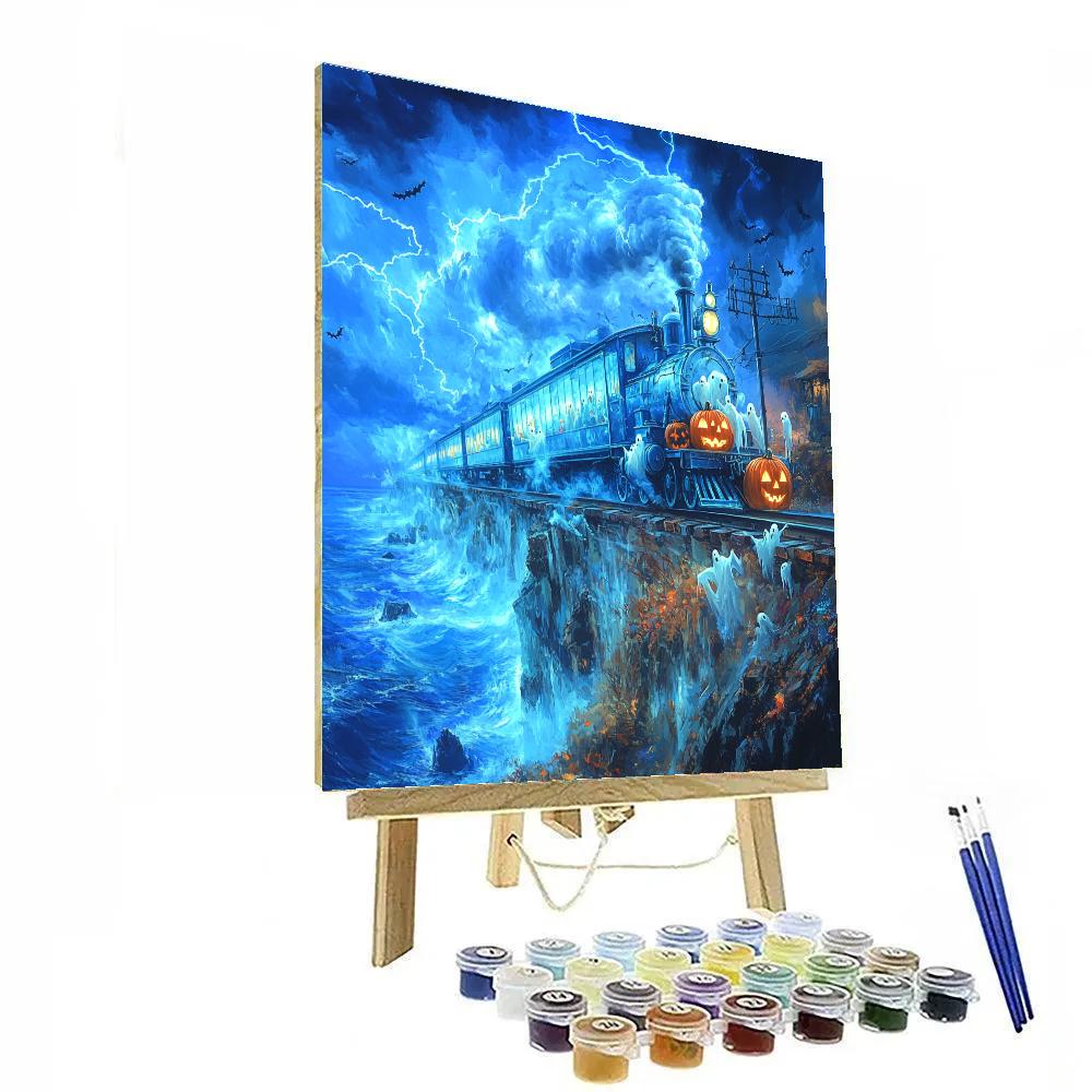 Midnight Train Of Spirits Spooky paint by numbers