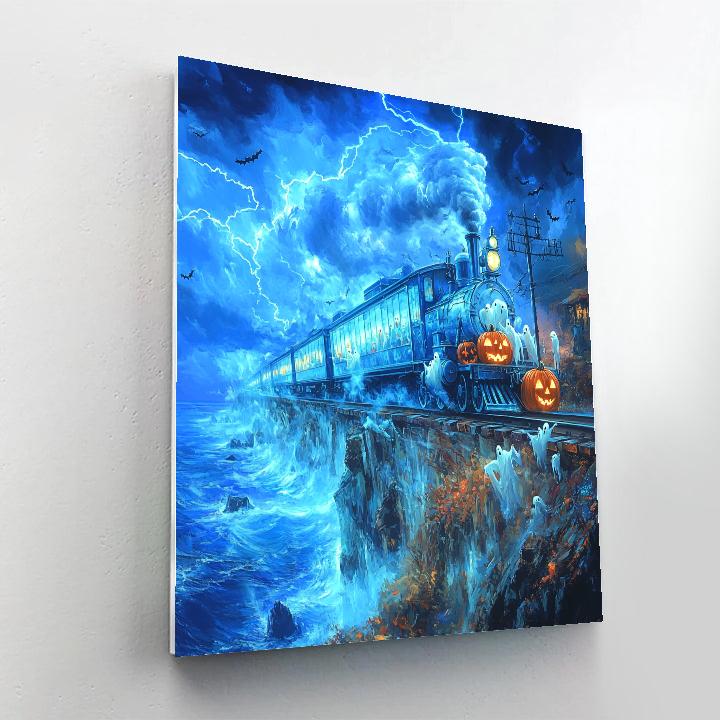 Midnight Train Of Spirits Spooky paint by numbers