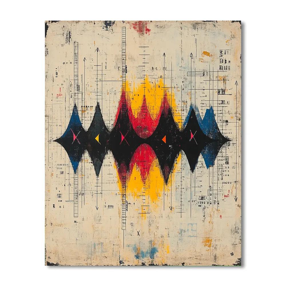 Jean-Michel Basquiat Inspired Rhythm Of Urban Echo Patterns paint by color