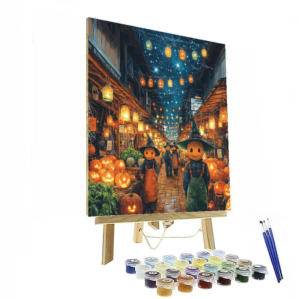 Harvest Market Haunted-Lantern Row DIY paint by numbers