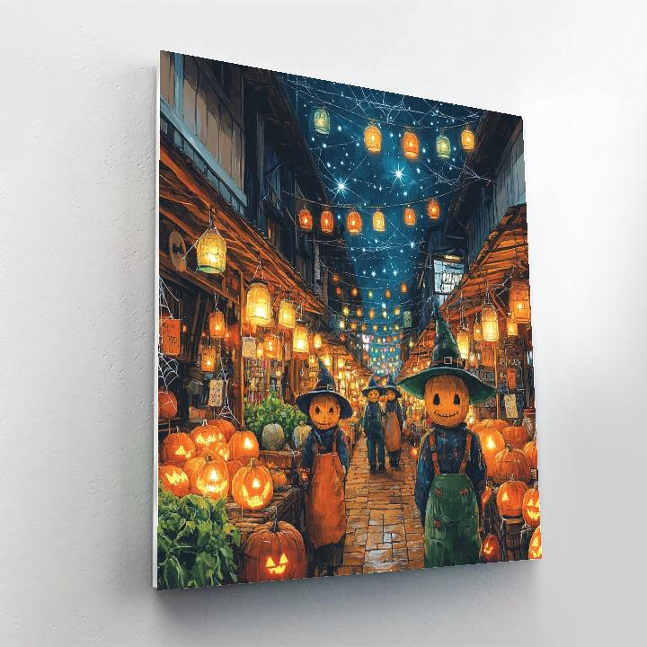 Harvest Market Haunted-Lantern Row DIY paint by numbers