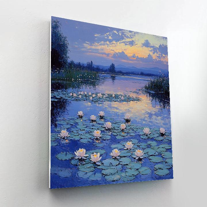 Claude Monet Inspired Lavender Twilight Over Waterlilies Numbered painting kits