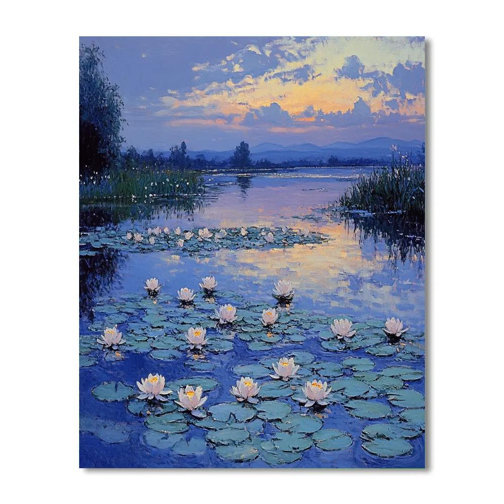 Claude Monet Inspired Lavender Twilight Over Waterlilies Numbered painting kits