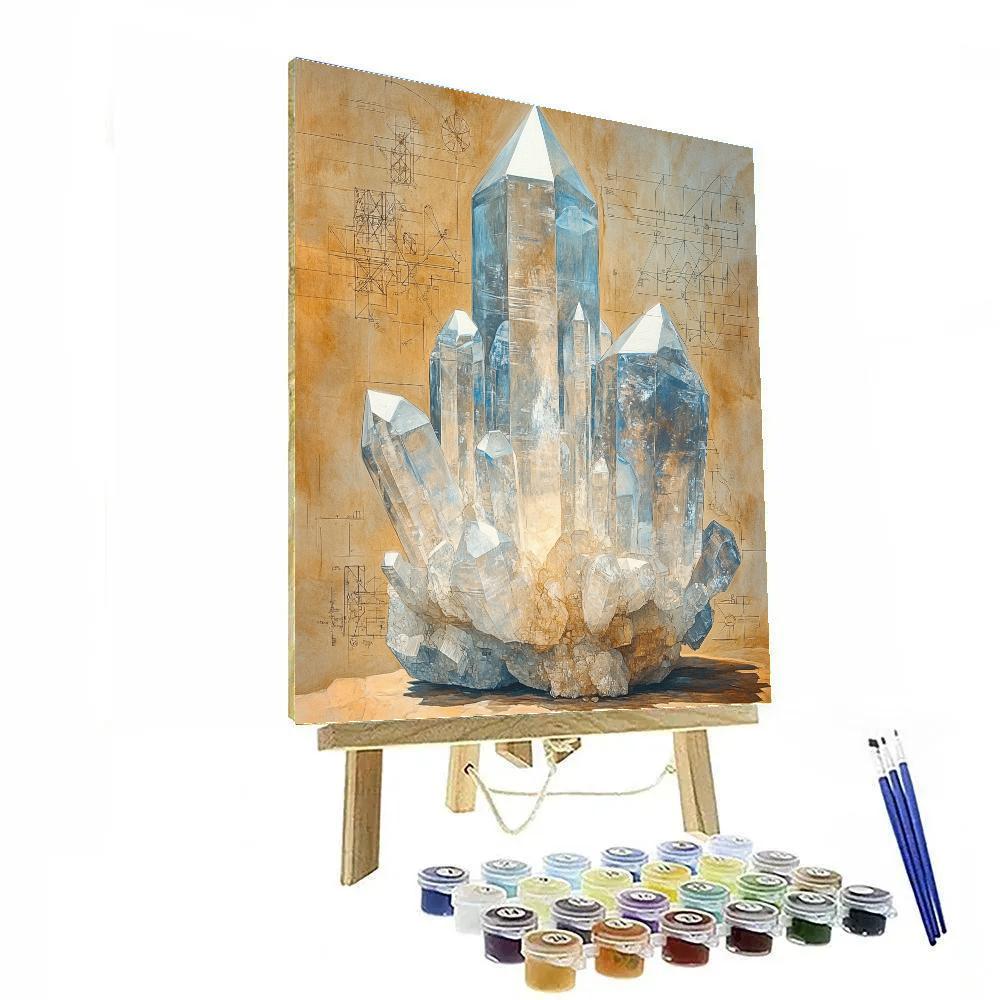 Leonardo Da Vinci Inspired Crystal Lattice Study Number painting