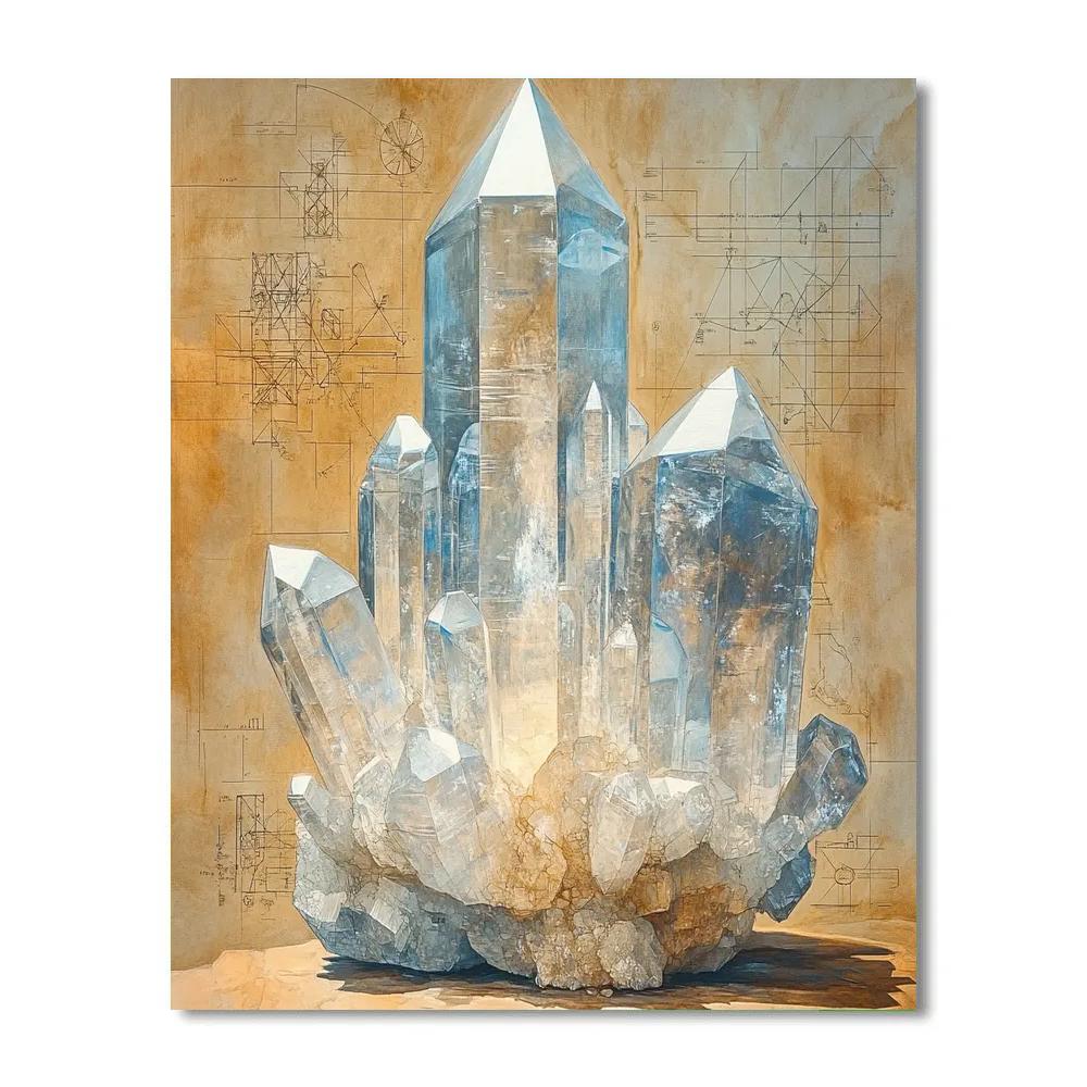 Leonardo Da Vinci Inspired Crystal Lattice Study Number painting
