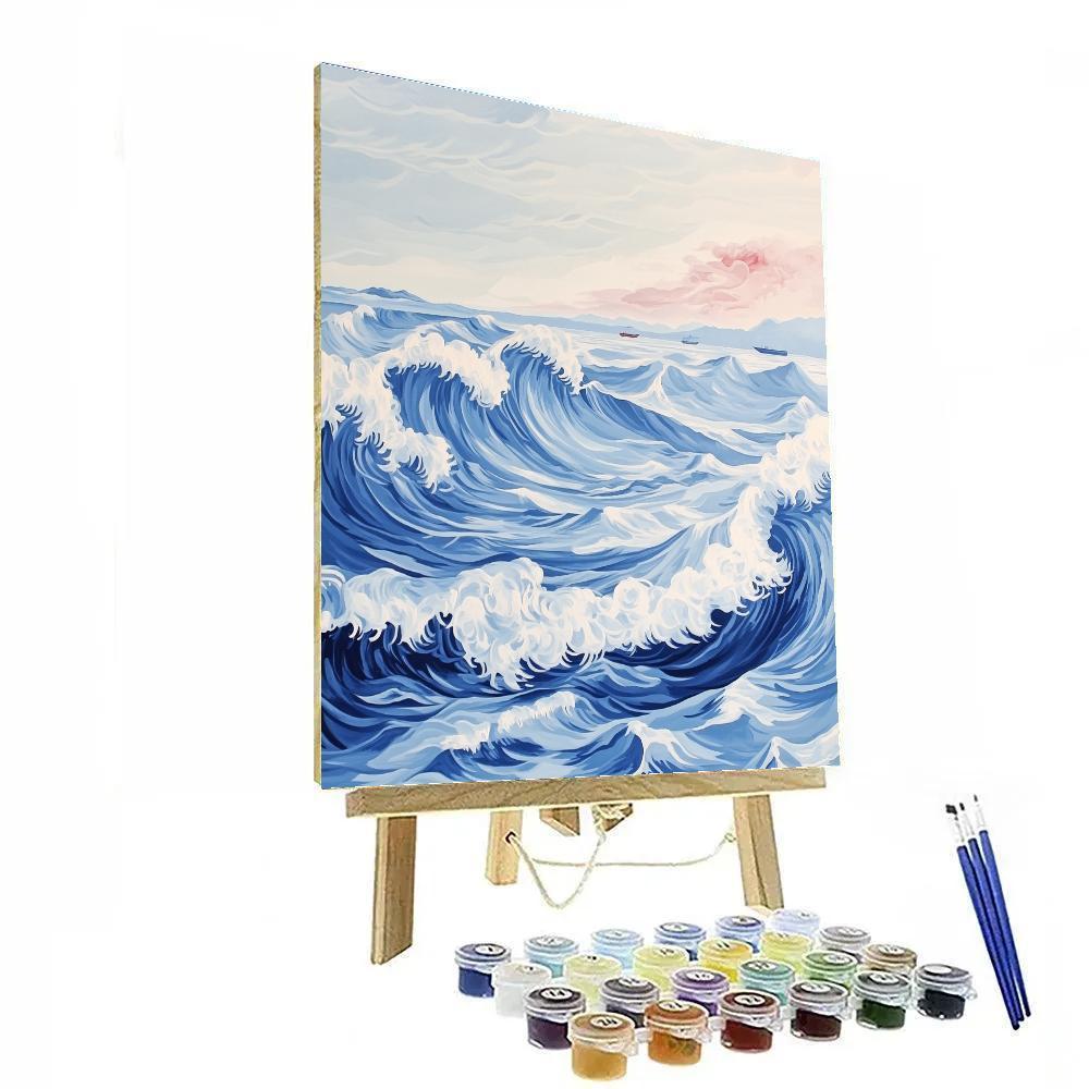 Hokusai Inspired Ocean Storm Numbered painting kits