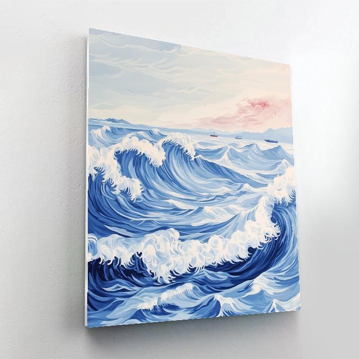 Hokusai Inspired Ocean Storm Numbered painting kits