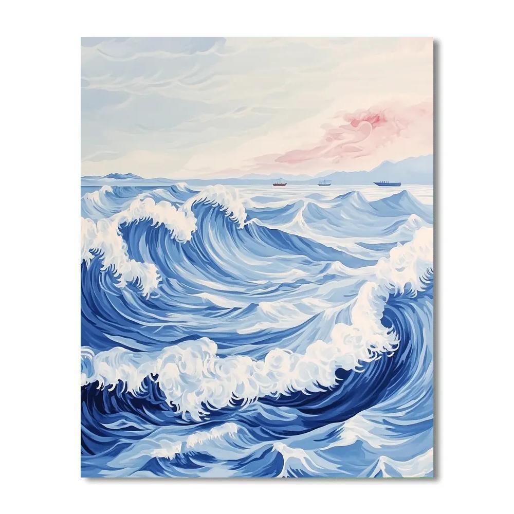 Hokusai Inspired Ocean Storm Numbered painting kits
