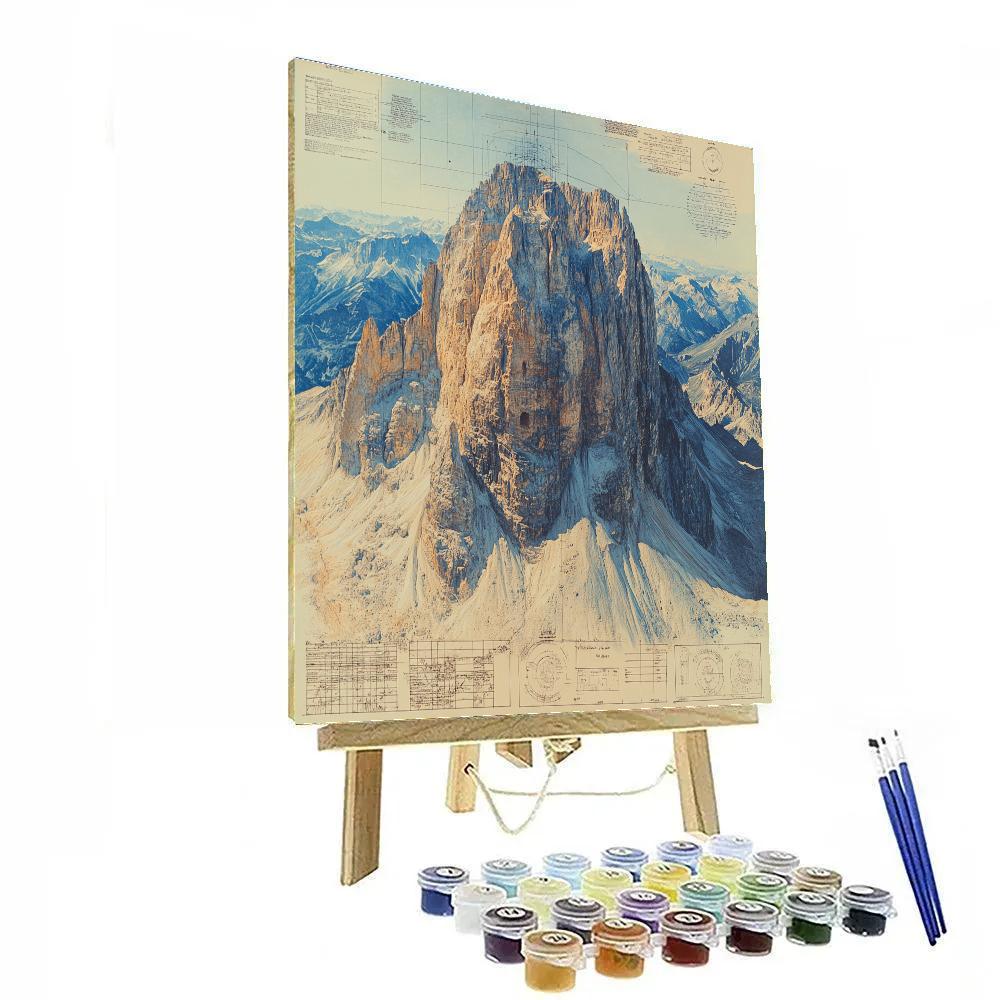 Leonardo Da Vinci Inspired Mountain Anatomy paint by color