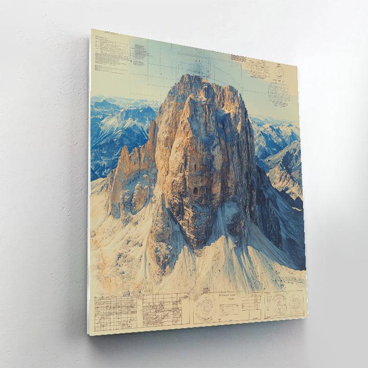 Leonardo Da Vinci Inspired Mountain Anatomy paint by color