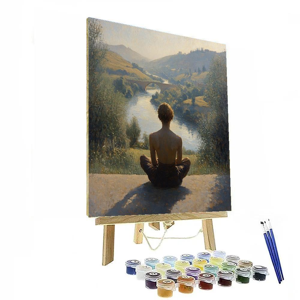 Leonardo Da Vinci Inspired Calm River Portrait Paint by numbers art