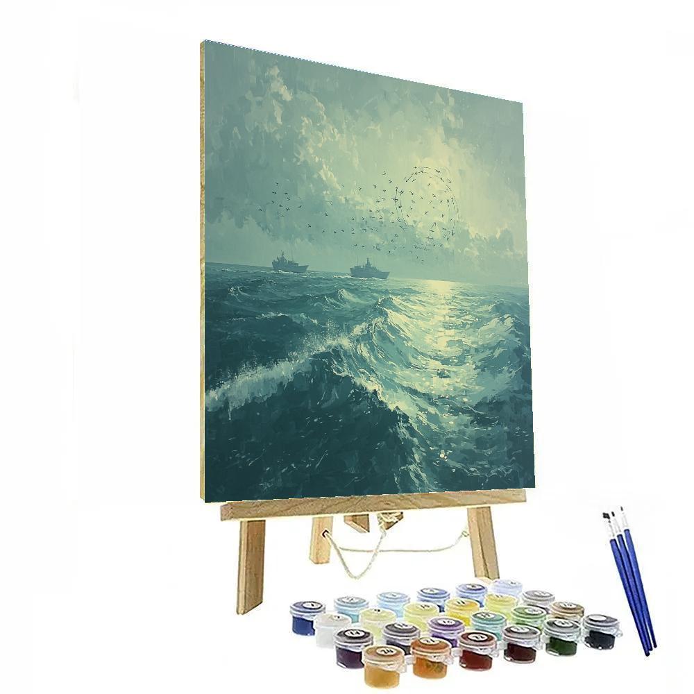 Leonardo Da Vinci Inspired Ocean Current Diagram paint by number