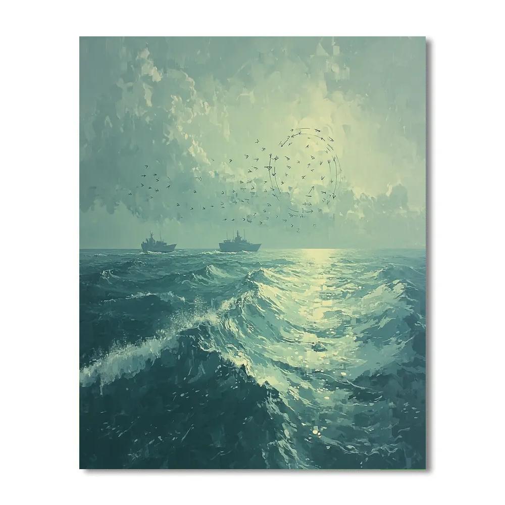 Leonardo Da Vinci Inspired Ocean Current Diagram paint by number