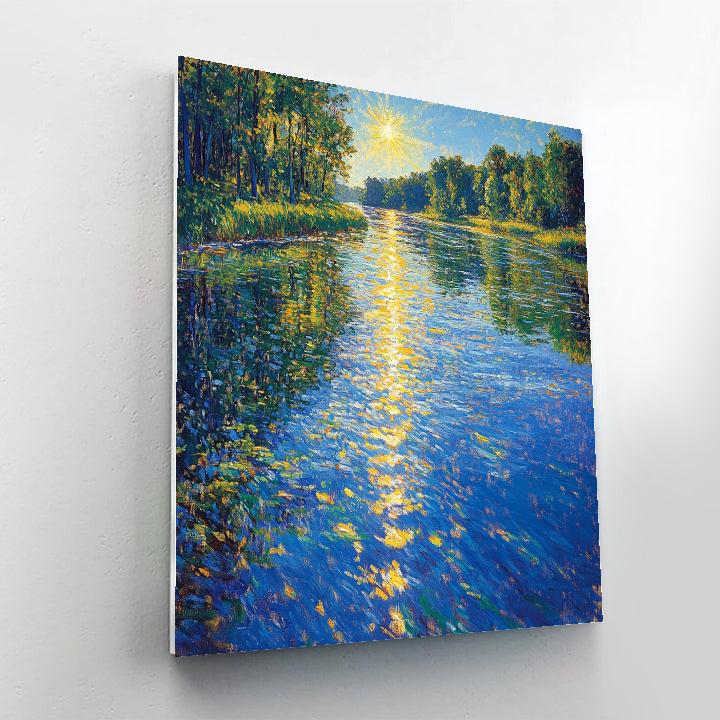 Claude Monet Inspired River Reflections In Summer Noon Painting by numbers kit
