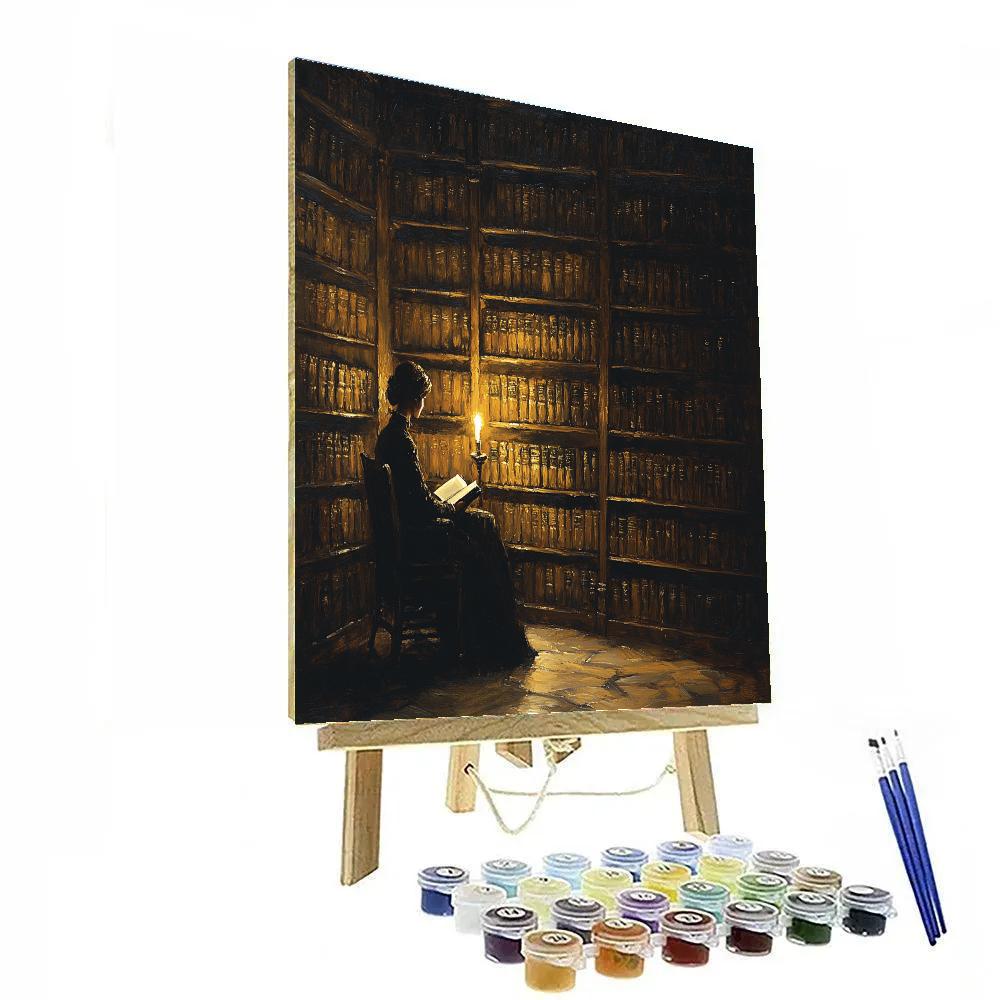 Rembrandt Inspired Candlelit Library Numbered painting kits