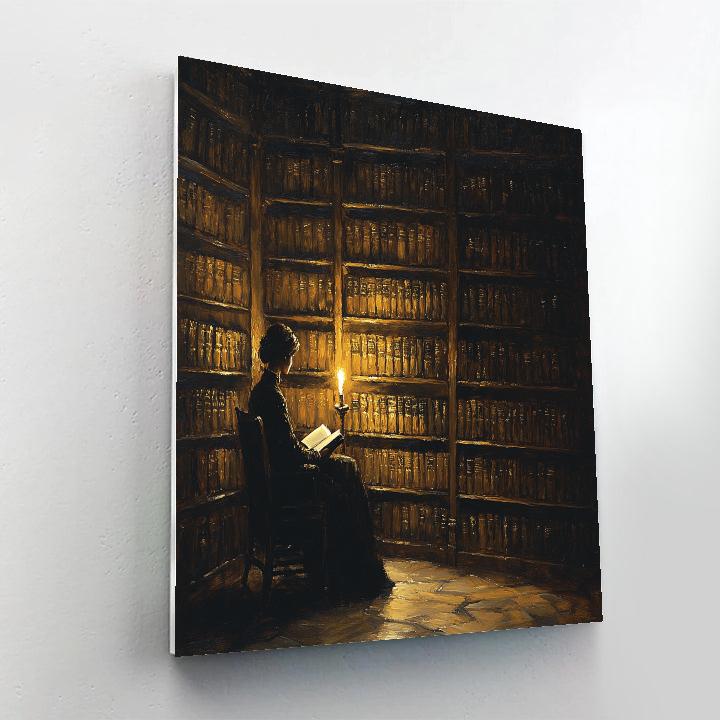 Rembrandt Inspired Candlelit Library Numbered painting kits
