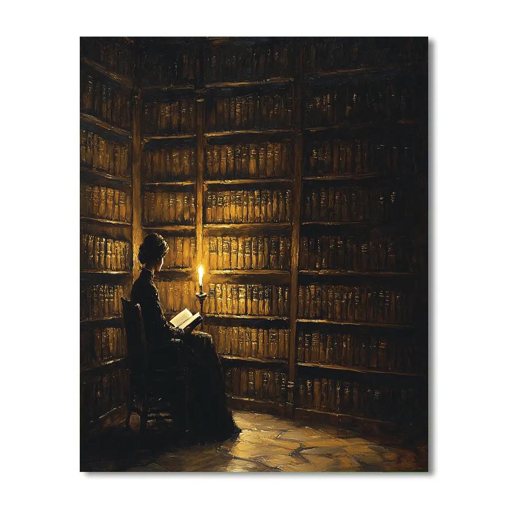 Rembrandt Inspired Candlelit Library Numbered painting kits