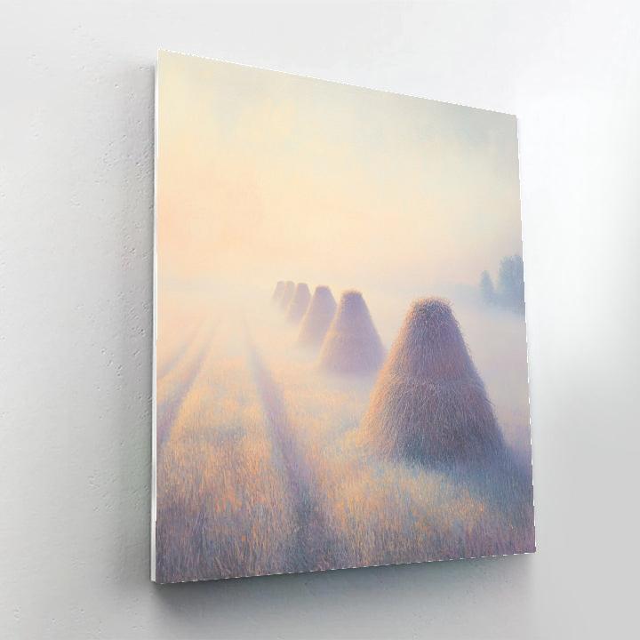 Claude Monet Inspired Haystacks In Morning Fog painting number kit