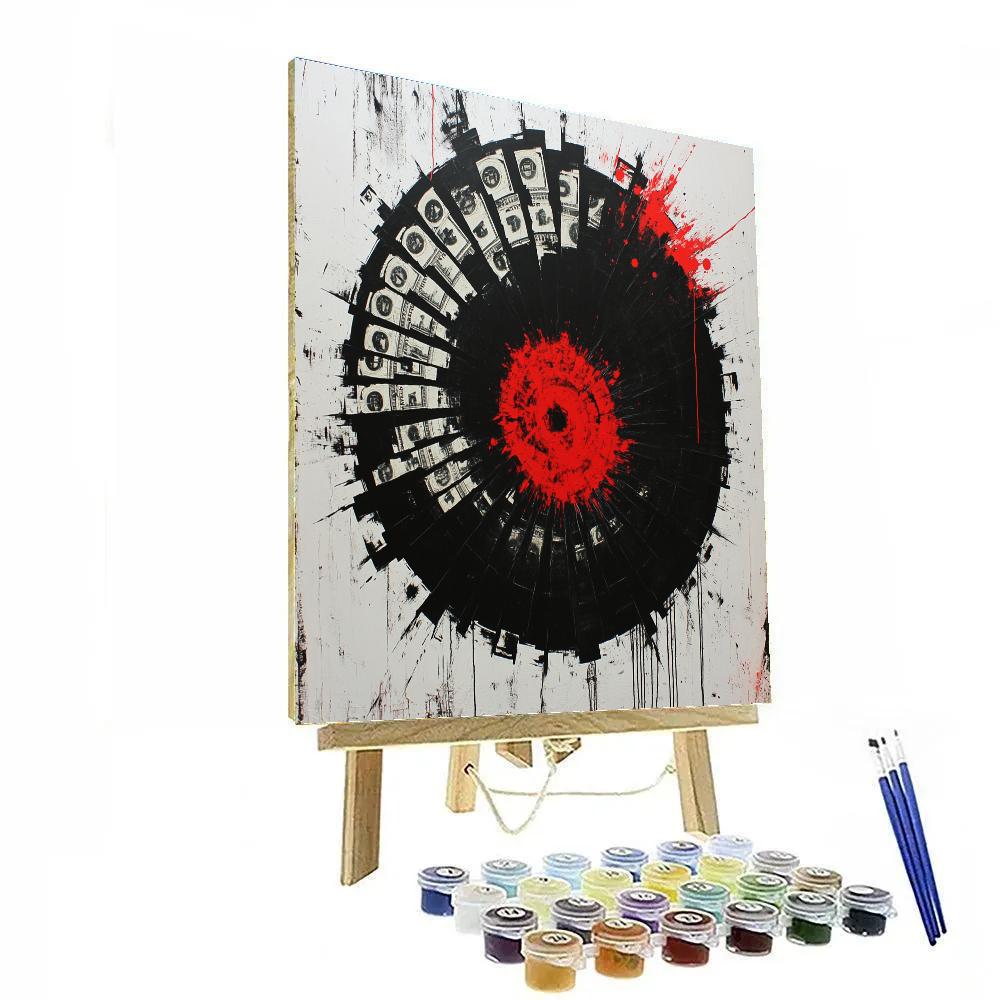 Banksy Inspired Gravity Of Consumption painting number kit