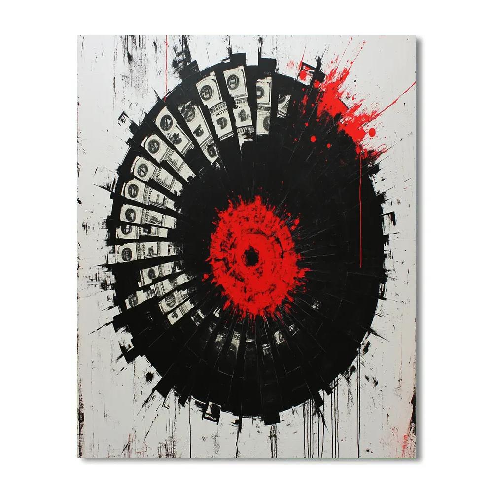 Banksy Inspired Gravity Of Consumption painting number kit