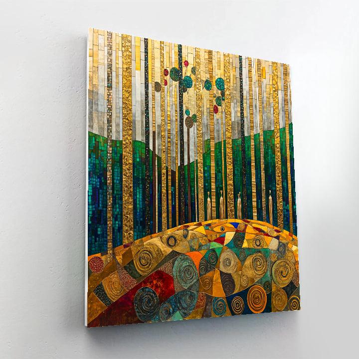 Gustav Klimt Inspired Golden Forest Numbered painting kits