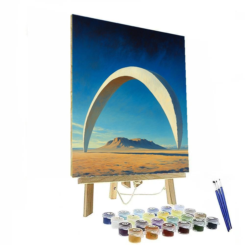 Georgia OKeeffe Inspired Turquoise Desert Bone Horizon Number painting